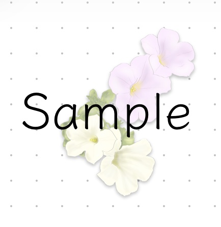 【三つの花束 free material】パープルローズ・ユリ・ペチュニア PNGイラスト素材 * flower material Rose, Lily, Petunia