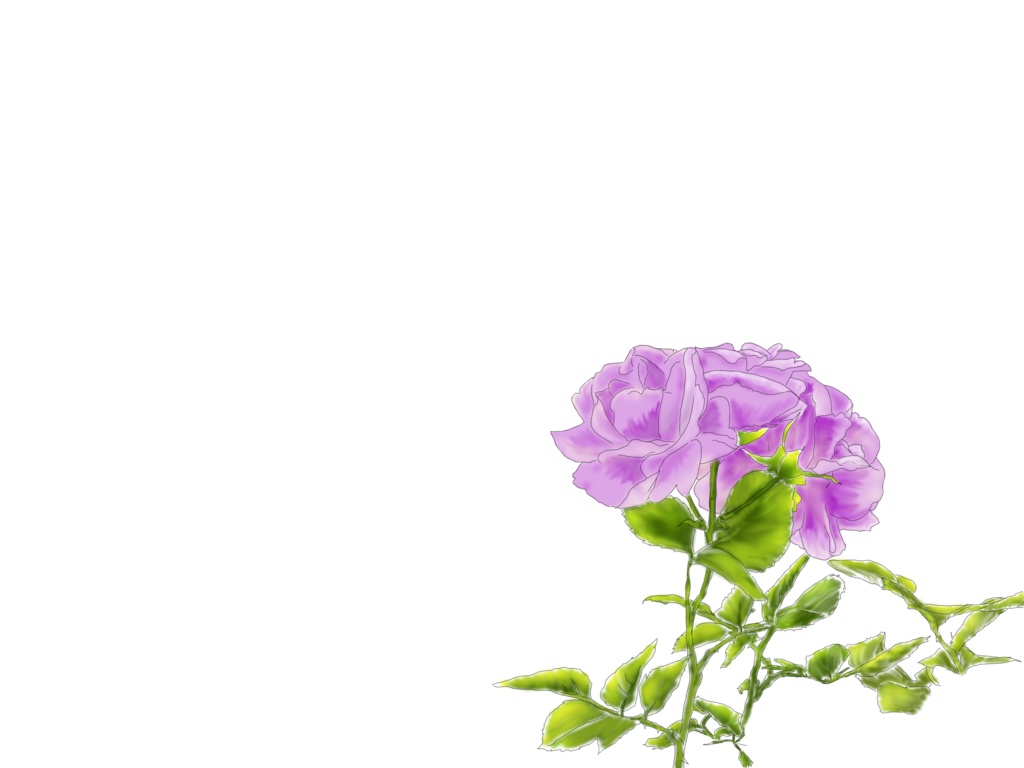 【三つの花束 free material】パープルローズ・ユリ・ペチュニア　PNGイラスト素材 * flower material Rose, Lily, Petunia