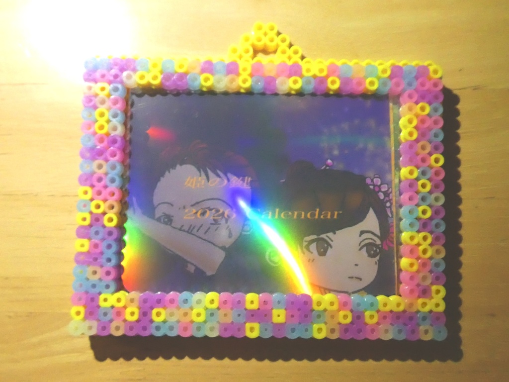 【オリジナル作品】ブラウザゲーム作品『姫の鍵』（別のお話ver.）アイロンビーズフォトフレーム(ハートver.)　＆　2026年カレンダー