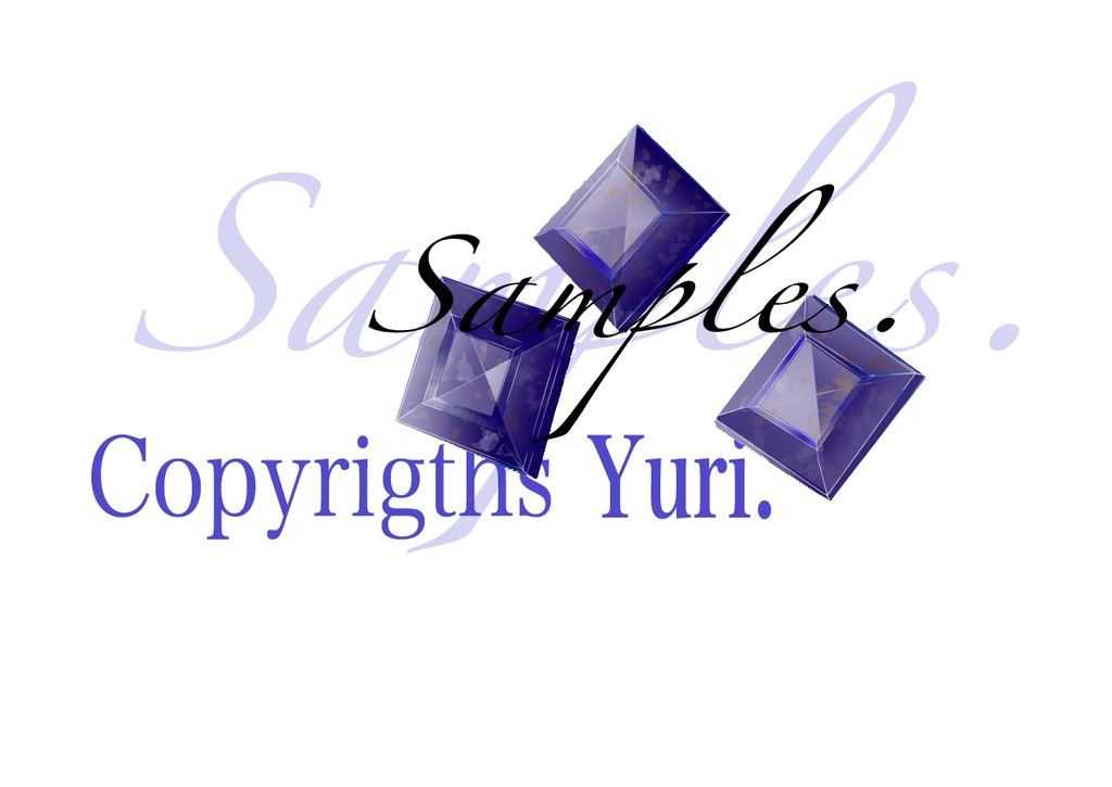 【PNG素材】五つの宝石＊シトリン・ラピスラズリ・サファイア・エメラルド・ガーネット　Five Stones. PNG material.