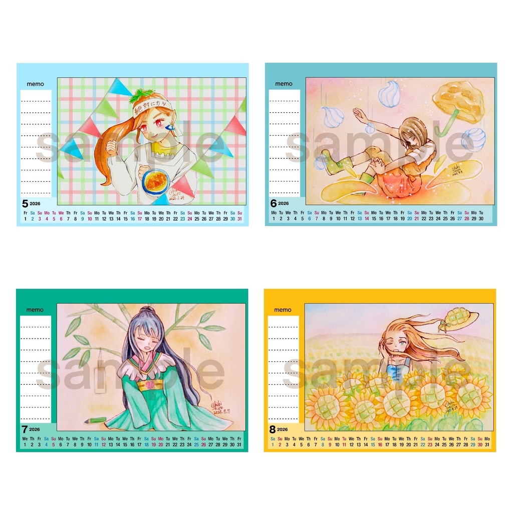 2026卓上カレンダー