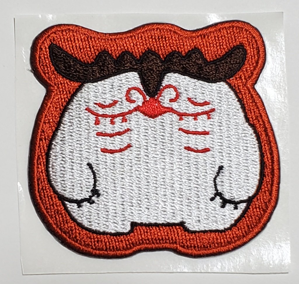 ケルヌンノス刺繍ステッカー（朱色）