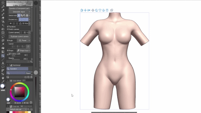 3D Women Waist & Torso for CSP