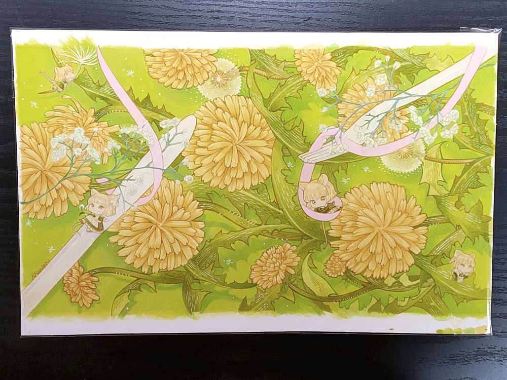 【原画】タンポポとチェリー【宅急便80サイズ】