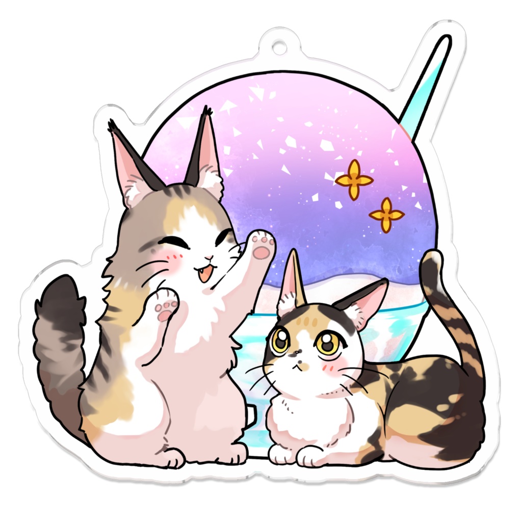 【猫たちとかき氷】おひめとらんらんアクキー【稔堂しこん / Vtuber】