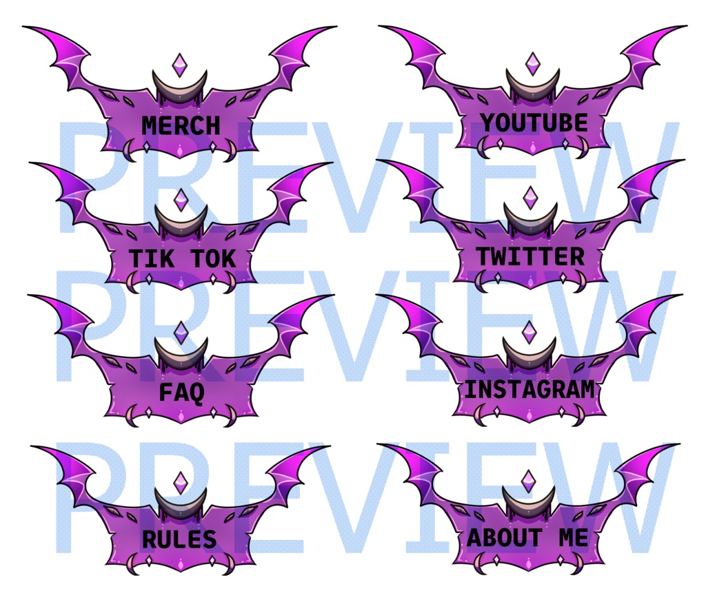 【Twitch Panels】 Demon theme!