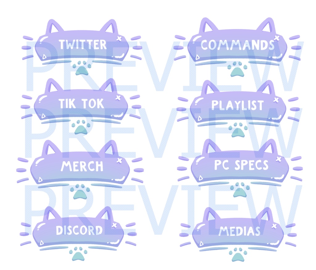 【Twitch Panels】 Cute cat theme!