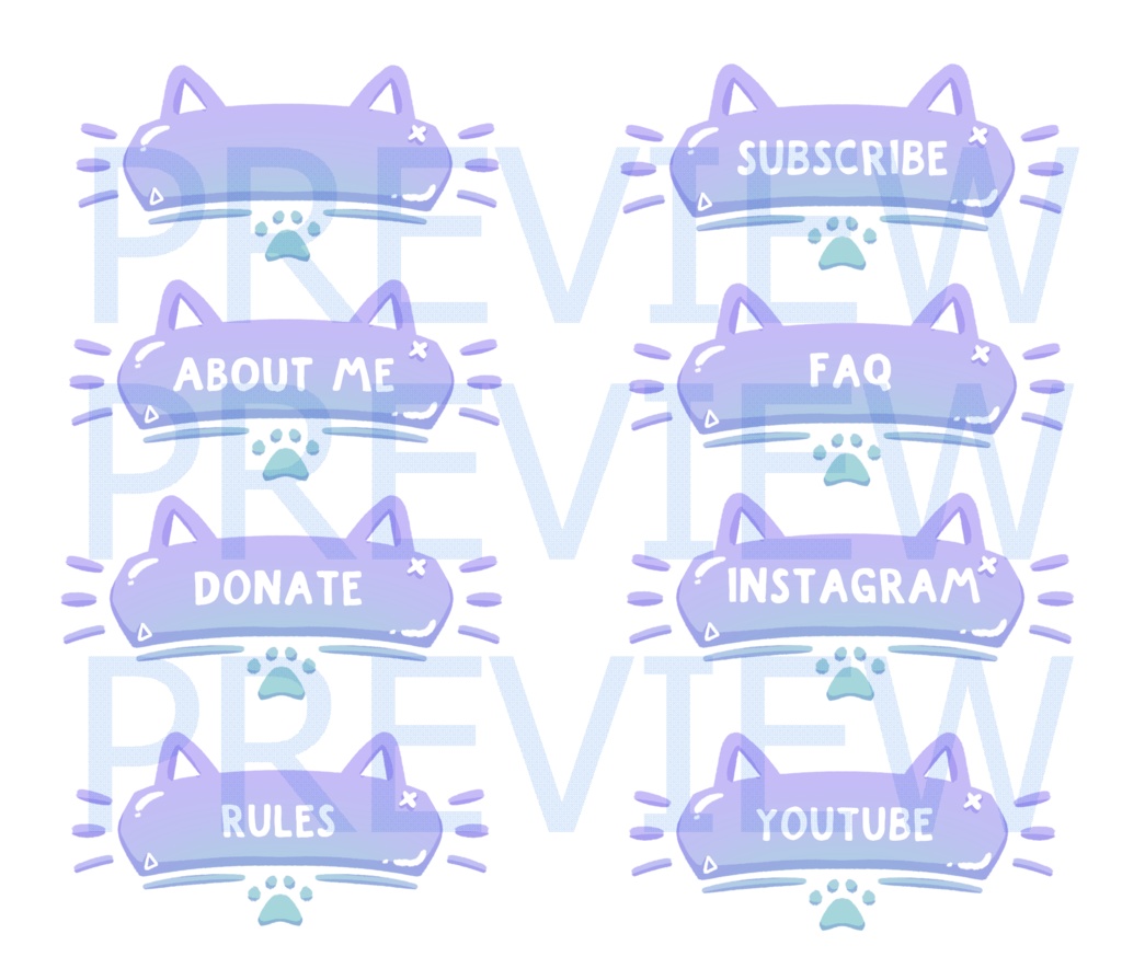 【Twitch Panels】 Cute cat theme!
