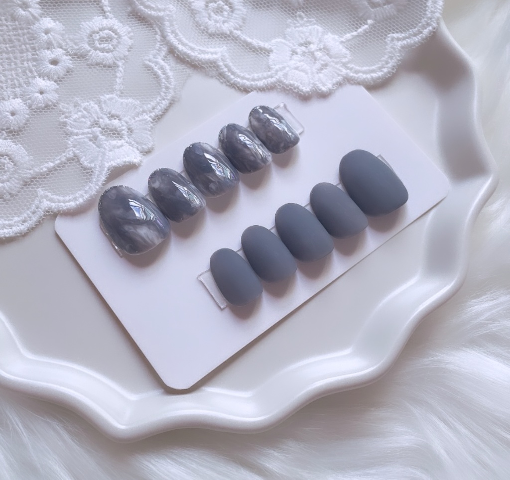 【現品】 65 ネイルチップ マーブル ニュアンス マット うる艶 ちゅるん キラキラ ラメ 大人可愛い 大人っぽ 韓国っぽ