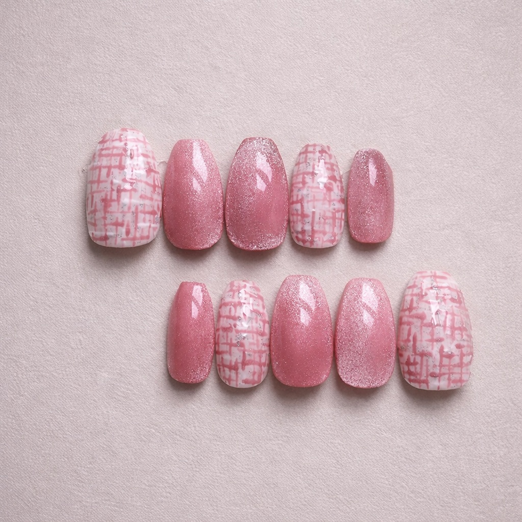 86 現品 ネイルチップ ピンク ツイード うるマグ マグネット ちゅるん