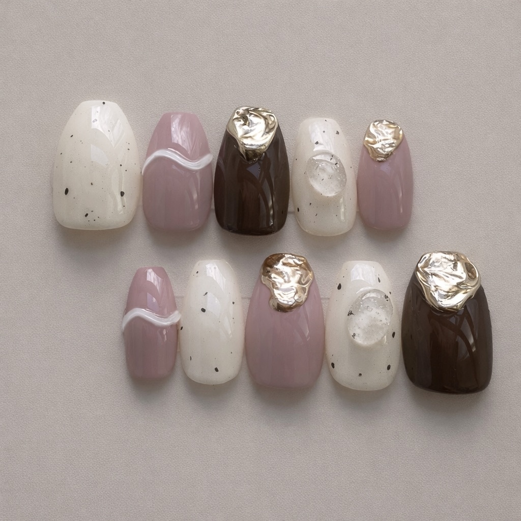 89 現品 サイズオーダー ネイルチップ ニュアンスネイル うねうねネイル ミラーネイル 大人ネイル 大人可愛いネイル 可愛いネイル 流行りネイル 韓国ネイル