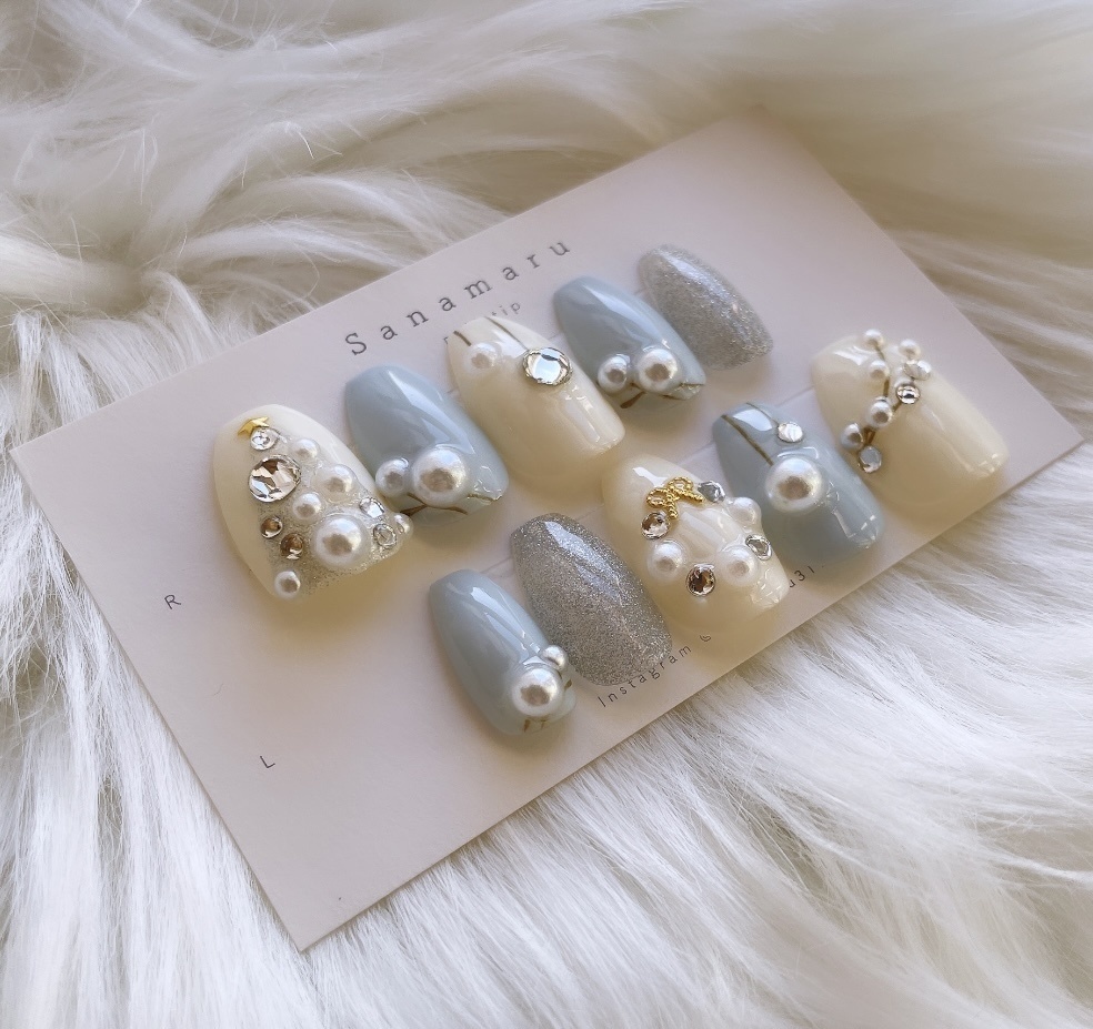 【現品】 91 ネイルチップ クリスマスネイル ツリーネイル 冬ネイル 大人ネイル 可愛いネイル