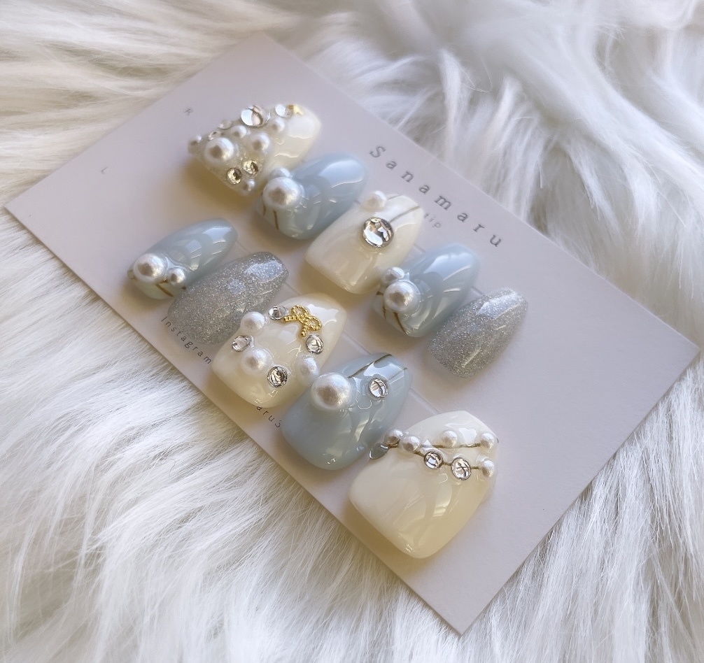 【現品】 91 ネイルチップ クリスマスネイル ツリーネイル 冬ネイル 大人ネイル 可愛いネイル