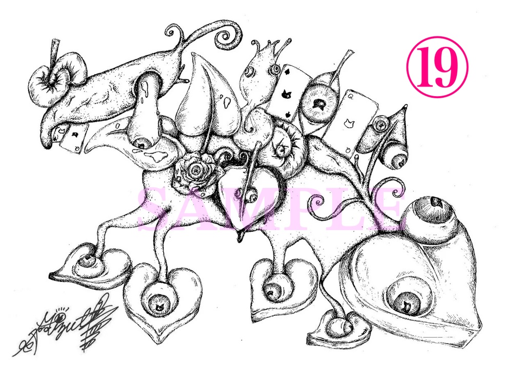 【妖怪アート】星谷妃眼の妖怪画『百妃画』《A.単品》