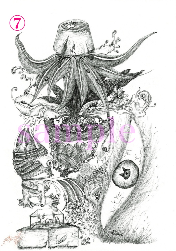 【妖怪アート】星谷妃眼の妖怪画『百妃画』《A.単品》