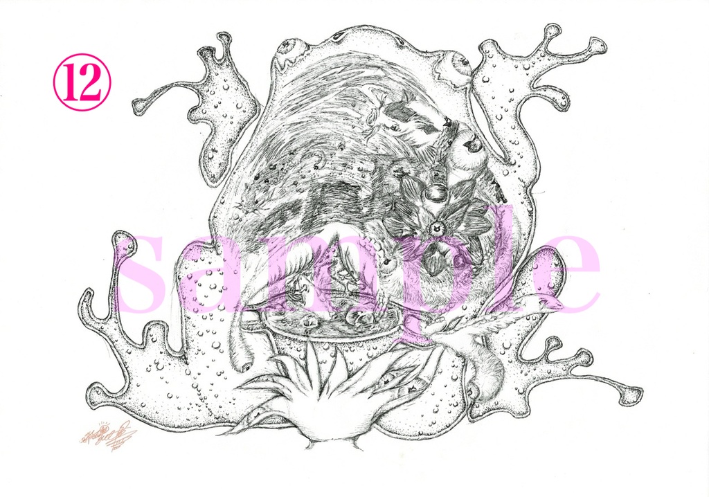 猫水妃眼の妖怪画『百妃画』(ブロマイド版)♋️