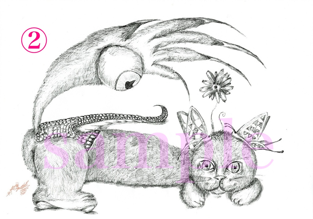 猫水妃眼の妖怪画『百妃画』(ブロマイド版)♋️