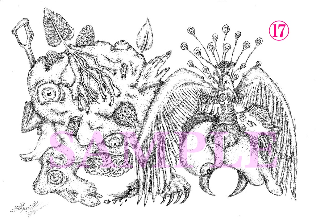 猫水妃眼の妖怪画『百妃画』(ブロマイド版)♋️