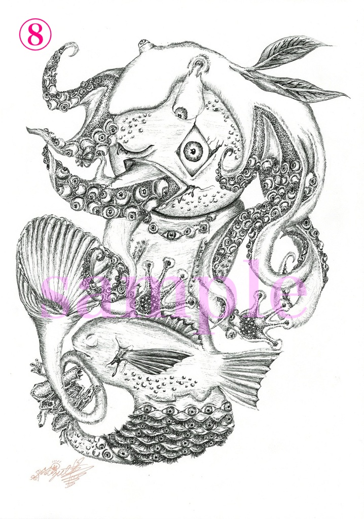 猫水妃眼の妖怪画『百妃画』(ブロマイド版)♋️