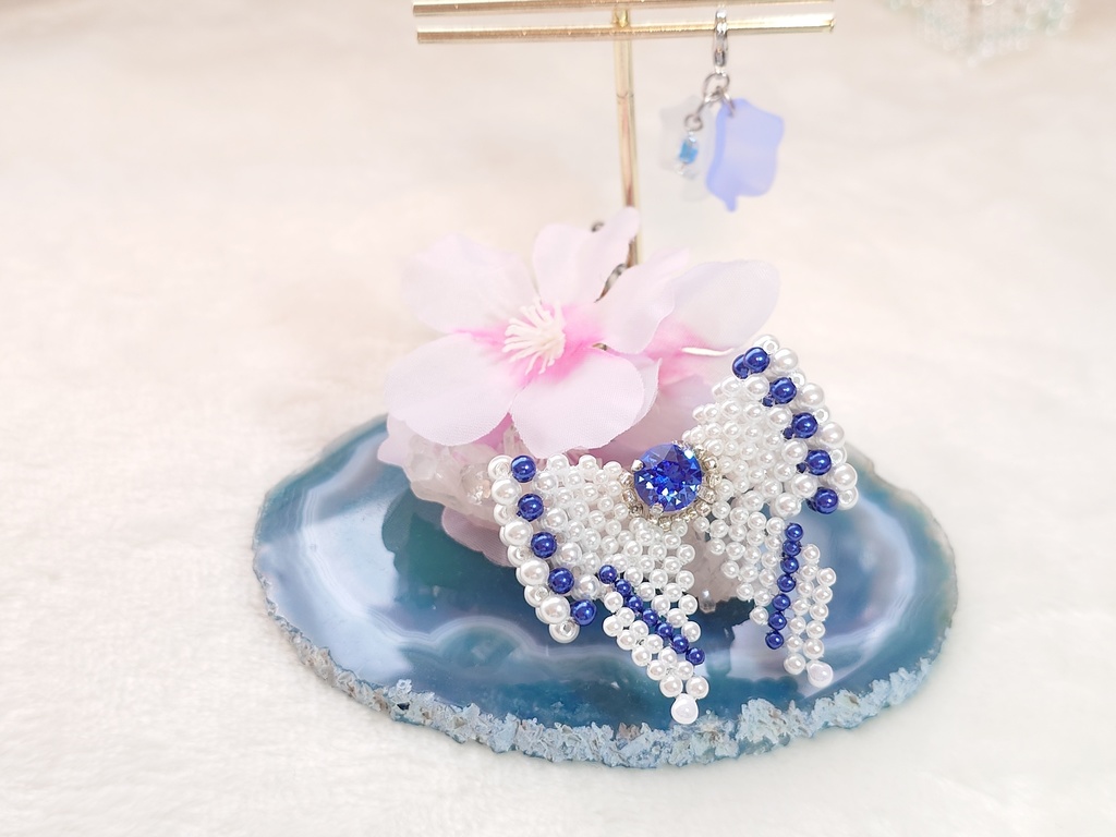 【ぬいぐるみ向け】 キャンディーリボン&花びらチャーム