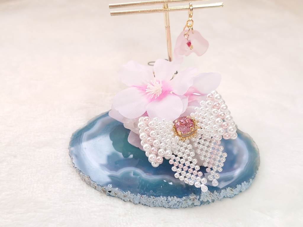 【ぬいぐるみ向け】 キャンディーリボン&花びらチャーム