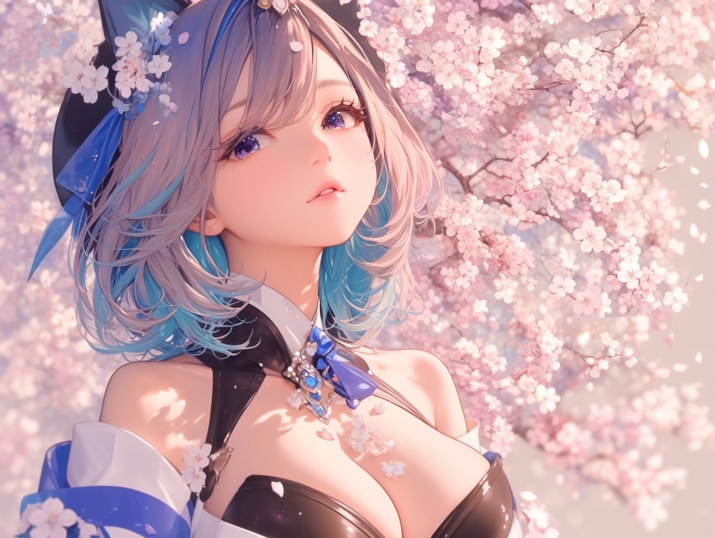 桜舞う幻想的な少女たち【イラスト集300枚】
