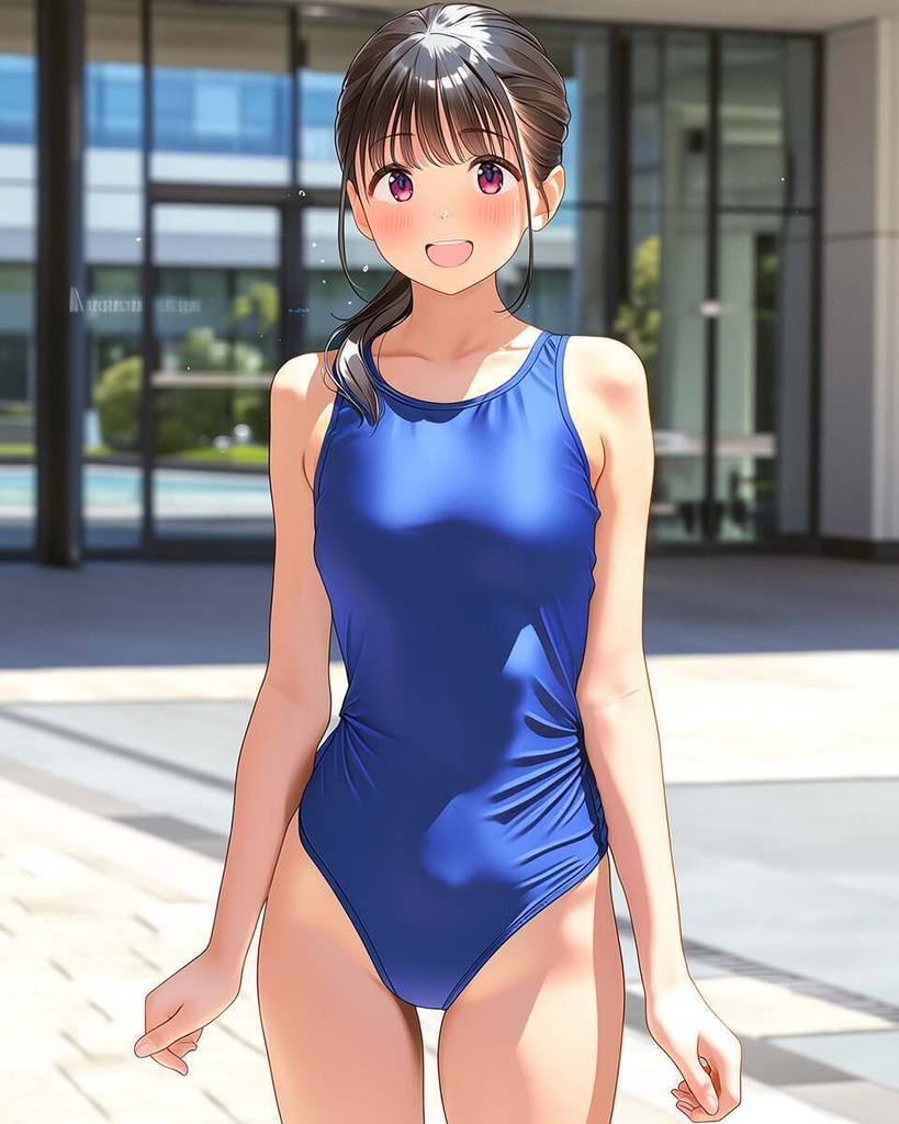 発育した幼なじみのスク水姿にドキドキ