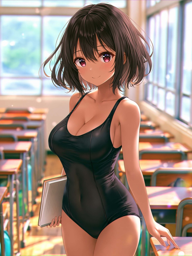 発育した幼なじみのスク水姿にドキドキ