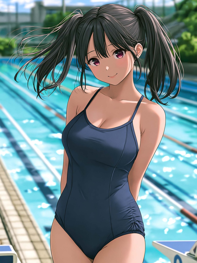発育した幼なじみのスク水姿にドキドキ