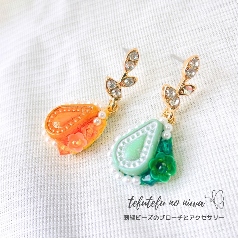 【ピアス】ティアドロップの耳飾り No.9 | tefutefu no niwa BOOTH店
