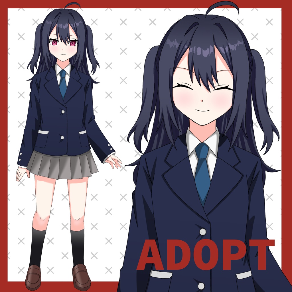 女子高生①【表情4種】