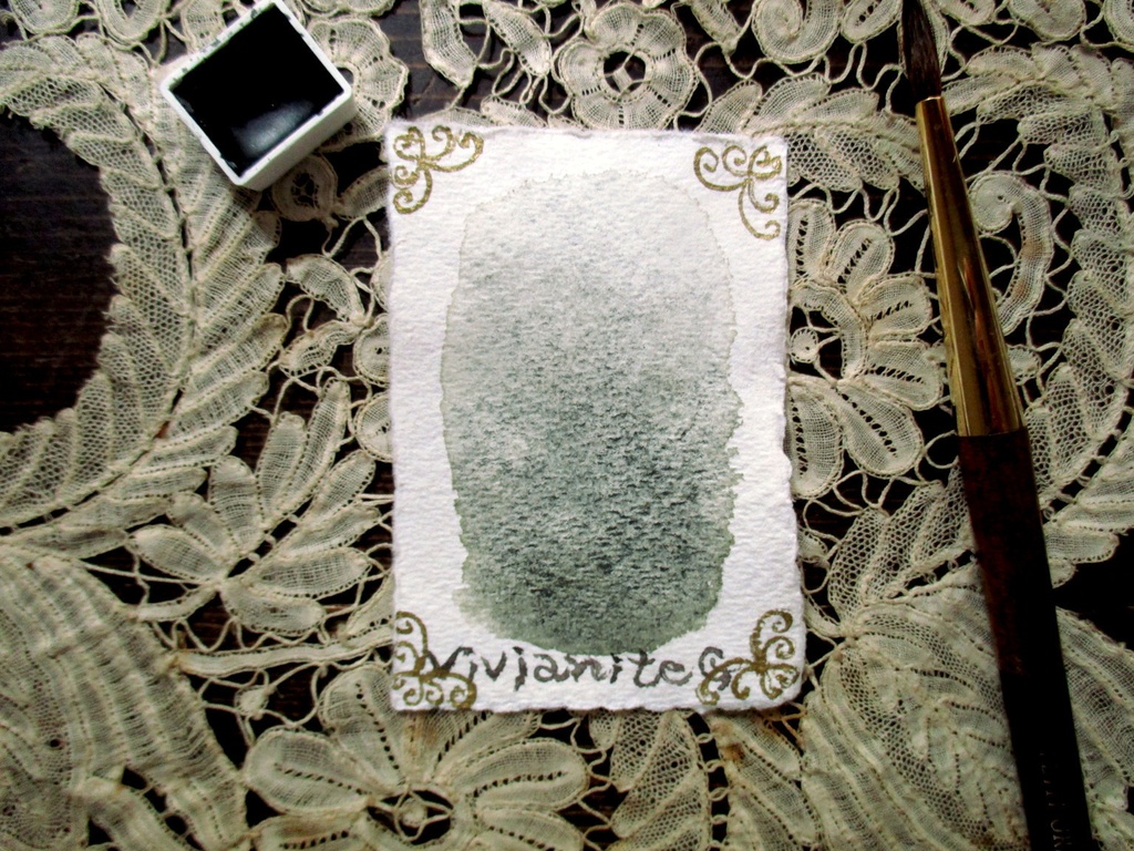 *♥香る水彩絵具 Vivianite Greenish Gray *Natural Attar Watercolor♥*