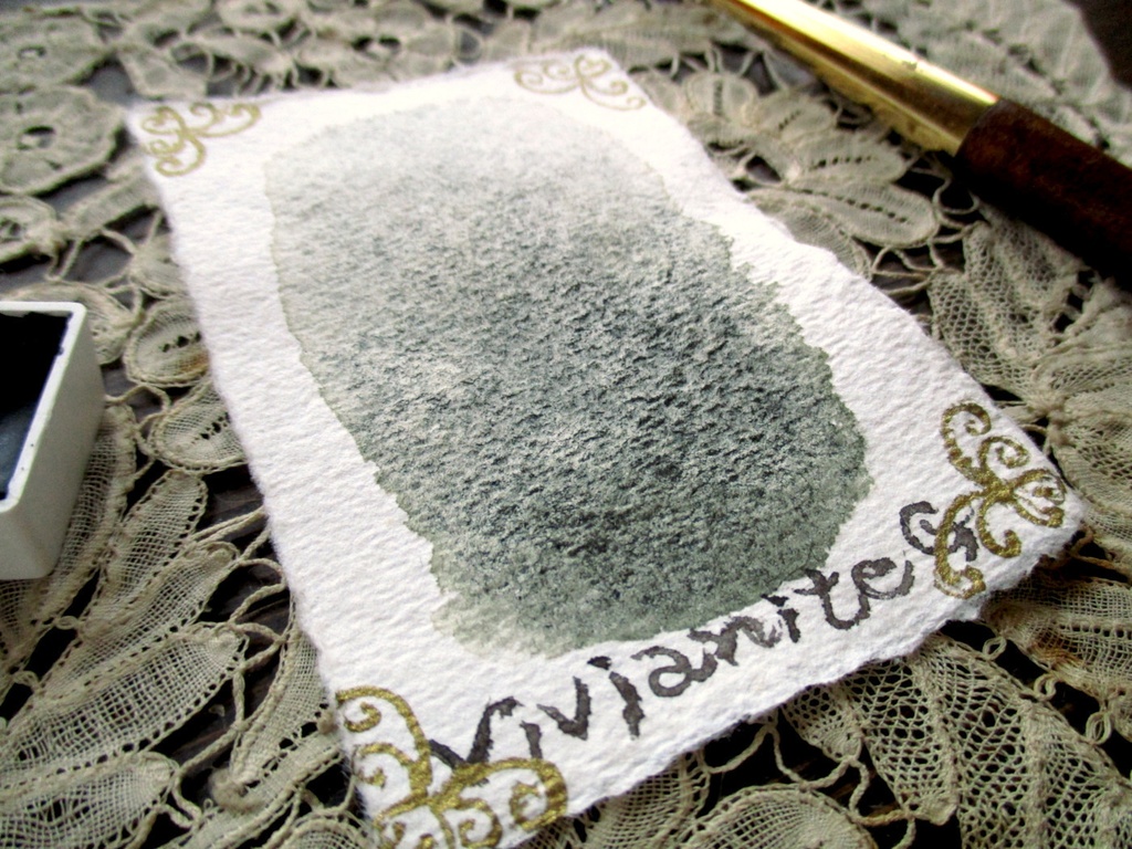 *♥香る水彩絵具 Vivianite Greenish Gray *Natural Attar Watercolor♥*