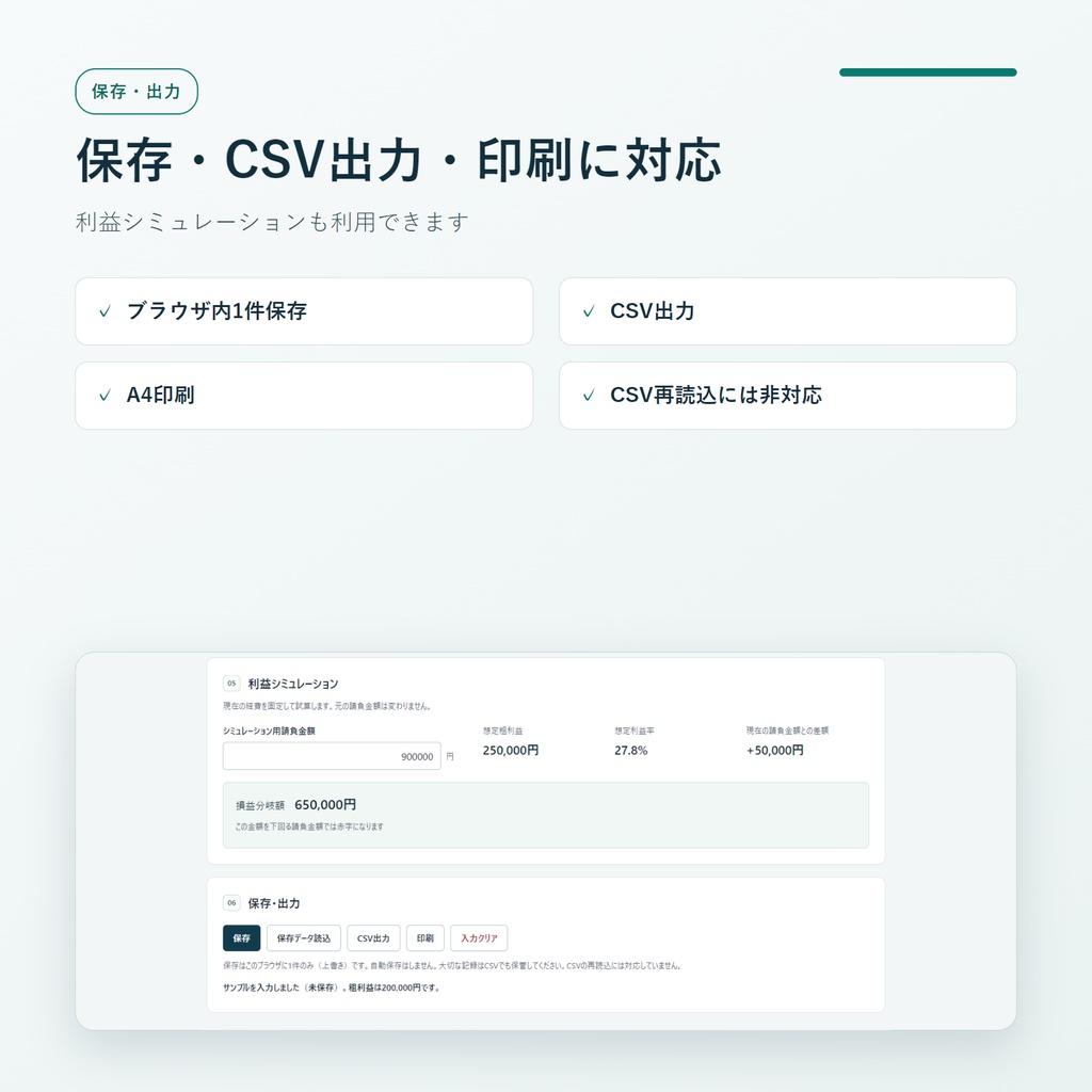 一人親方・小規模塗装業者向け 現場利益計算ツール|塗料費・養生費・足場関連費・人工・外注費から粗利益・利益率を自動計算