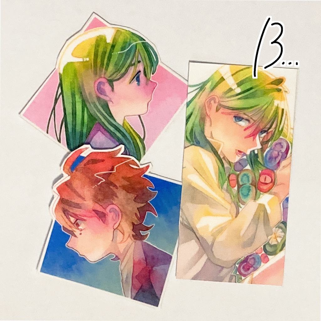 透明水彩イラストステッカー(全4種)