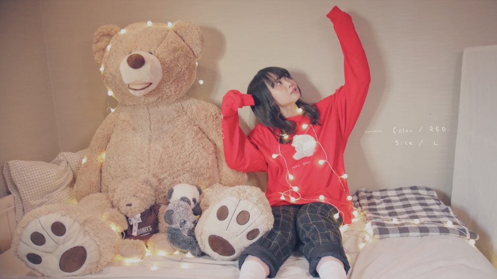 “mou onaka ippai LONG T-shirts” 《ブラック》