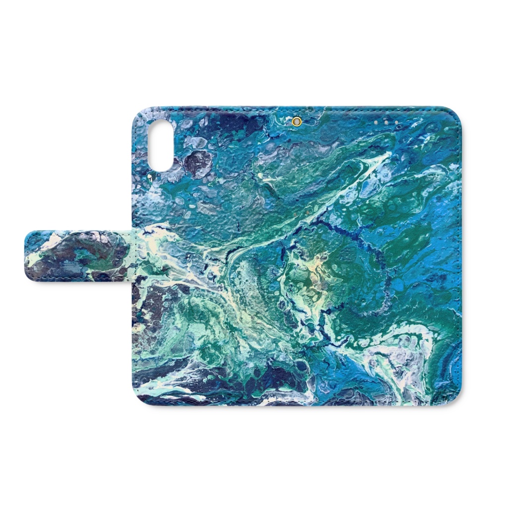 手帳型iPhoneケース 猫鯵『水の惑星』