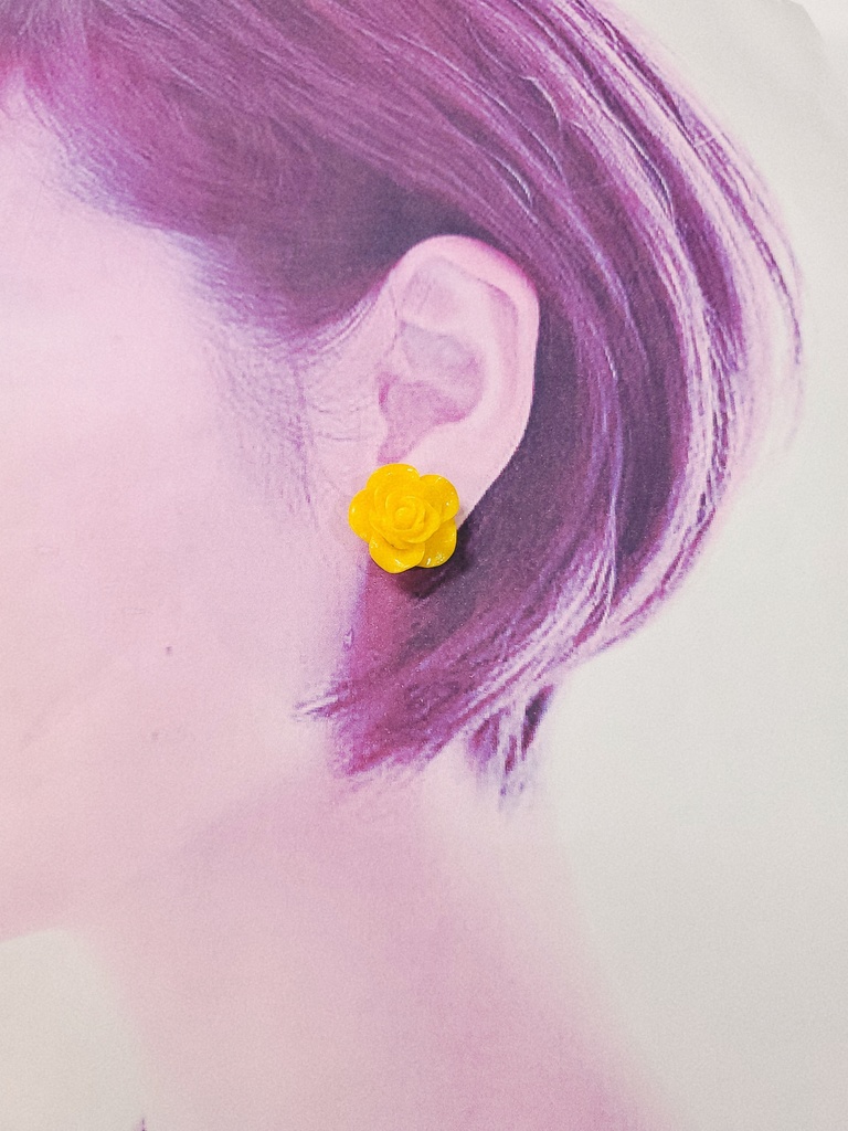 【ヒプノシスマイク】一二三イメージ黄色いバラのピアス