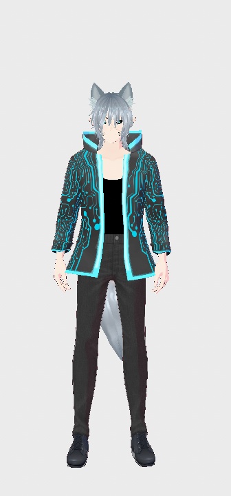 Futuristic cyan circuit style jakcet