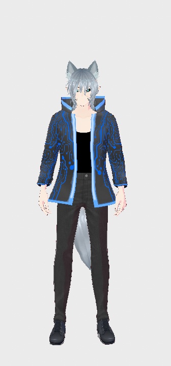 Futuristic blue circuit style jacket 