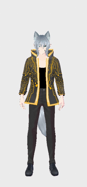 Futuristic orange circuit style jacket