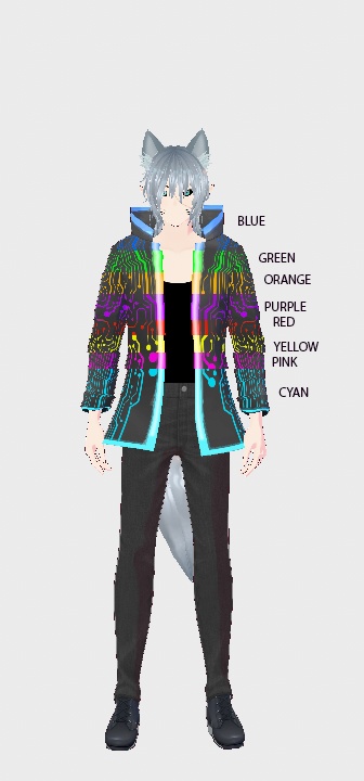 Futuristic circuit style jacket bundle (Blue , Cyan, Red , Green , Yellow , Orange , Purple, Pink)