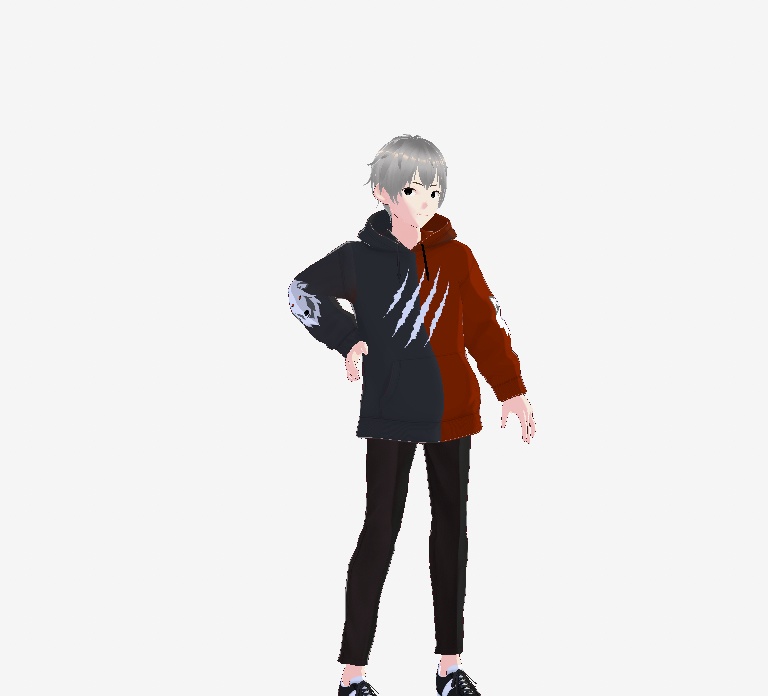Wolf hoodie red and black