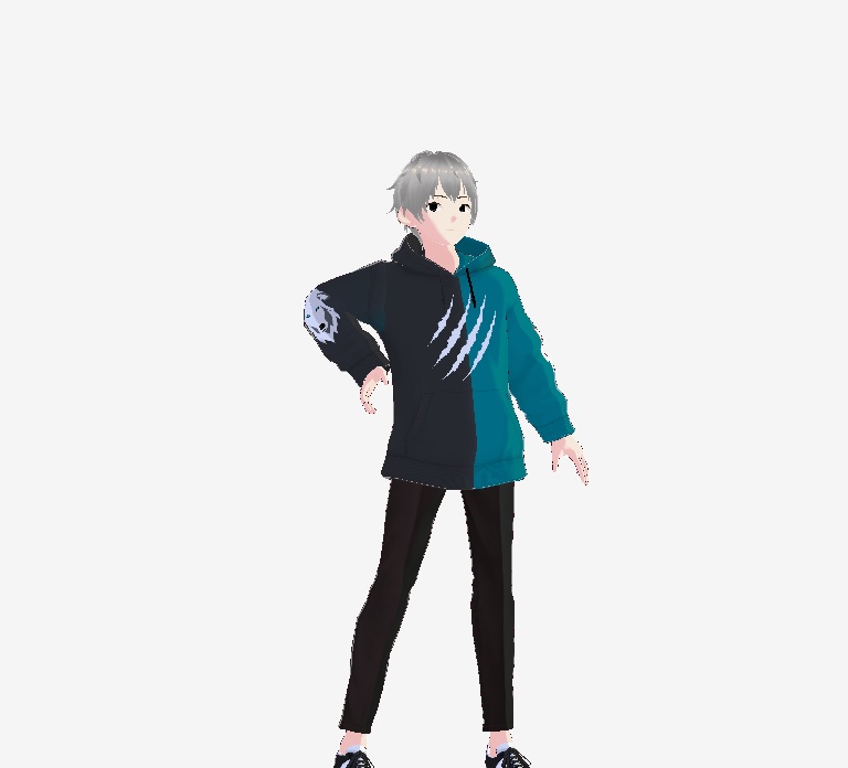 Wolf hoodie cyan and black