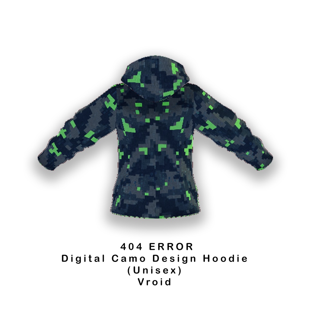 【VRoid】 404 ERROR Digital Camo Hoodie (Unisex) FREE DOWNLOAD!  PNG  and Vroid custom item!