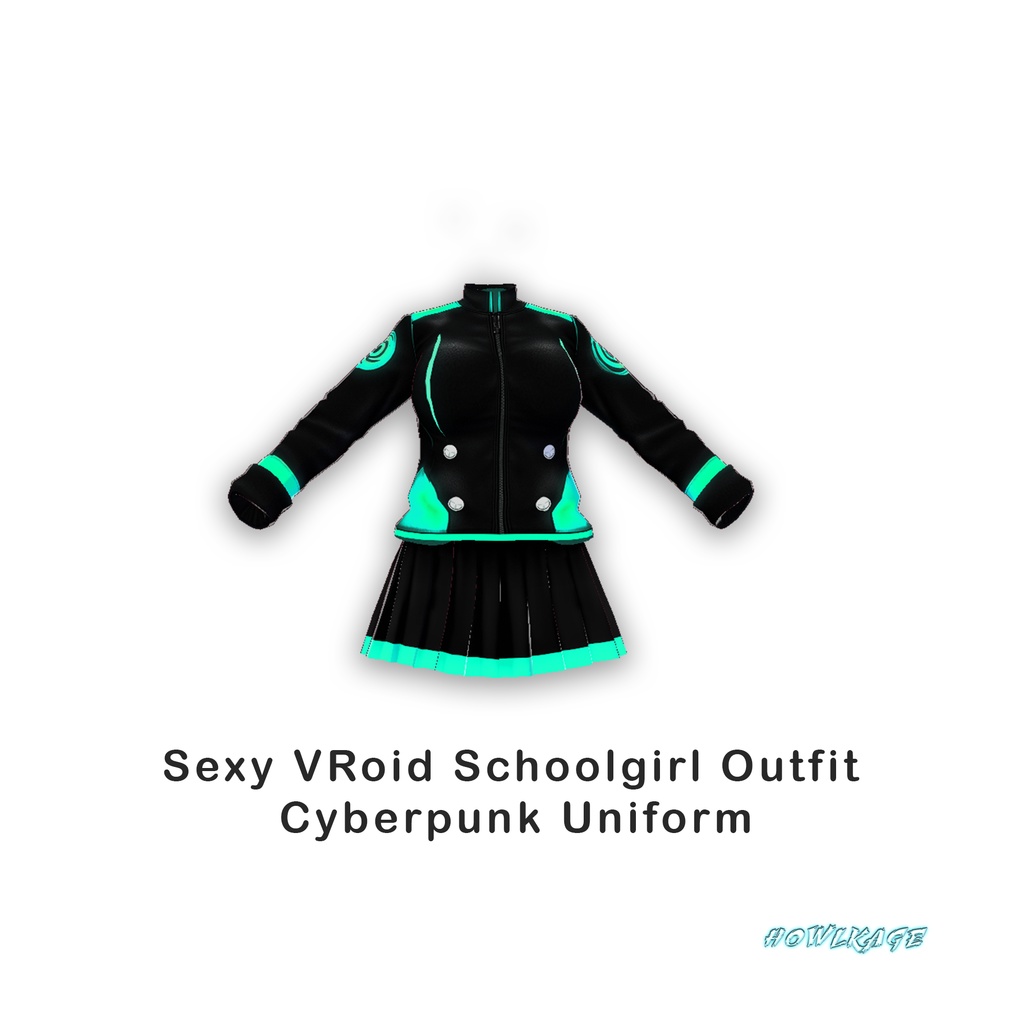Sexy VRoid Schoolgirl Outfit – Cyberpunk Uniform Free Download