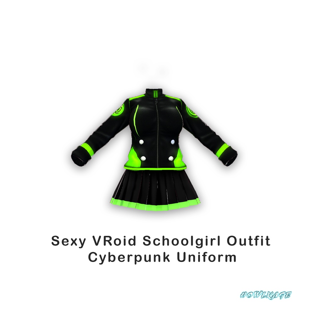Sexy VRoid Schoolgirl Outfit – Cyberpunk Uniform Free Download