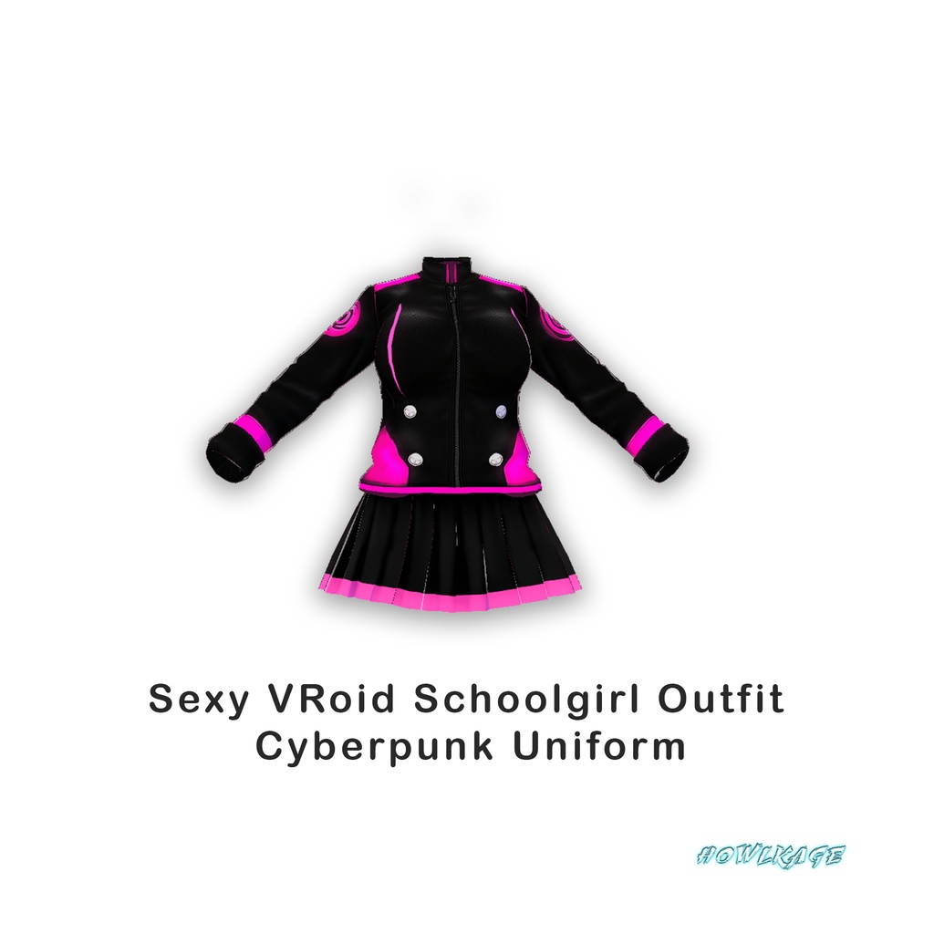 Sexy VRoid Schoolgirl Outfit – Cyberpunk Uniform Free Download