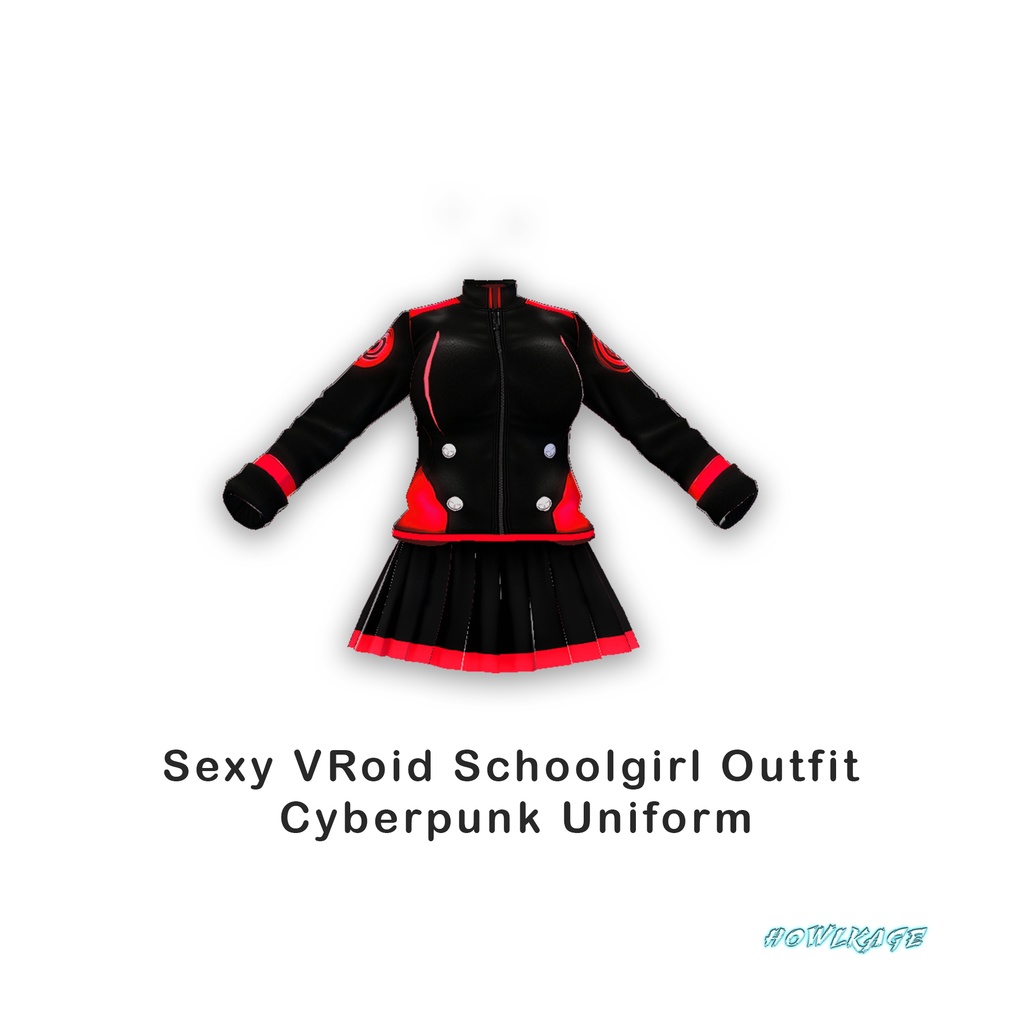 Sexy VRoid Schoolgirl Outfit – Cyberpunk Uniform Free Download