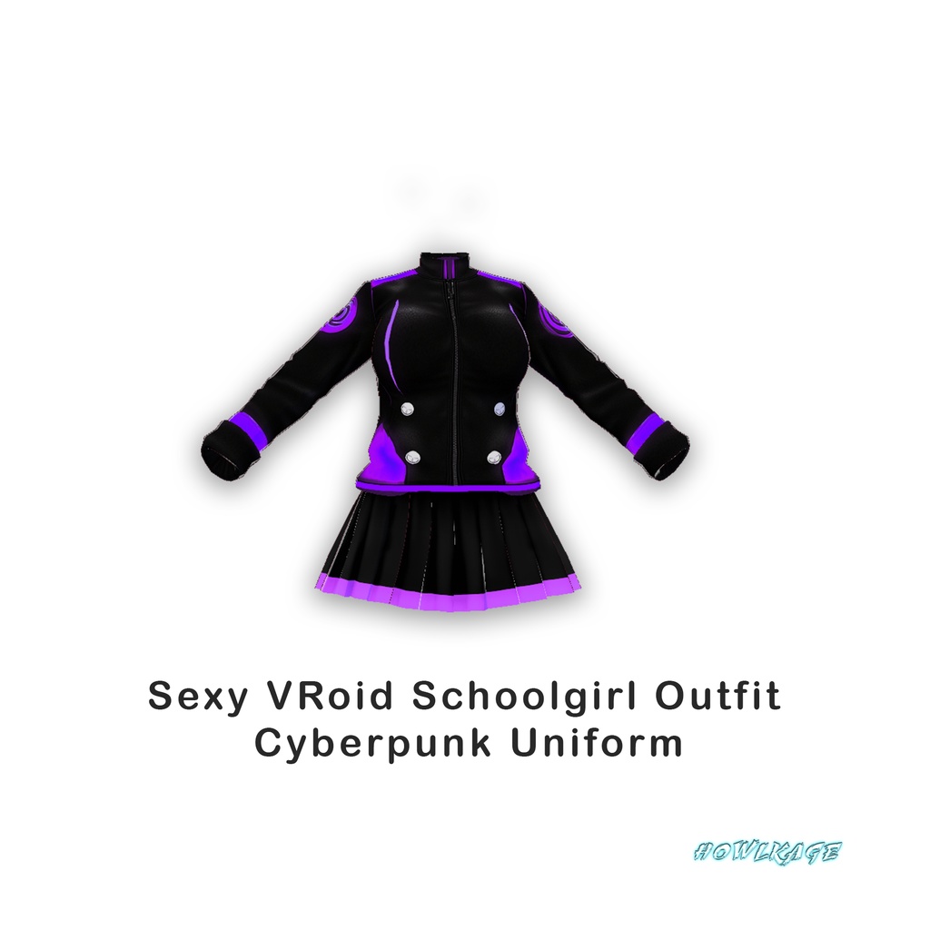 Sexy VRoid Schoolgirl Outfit – Cyberpunk Uniform Free Download